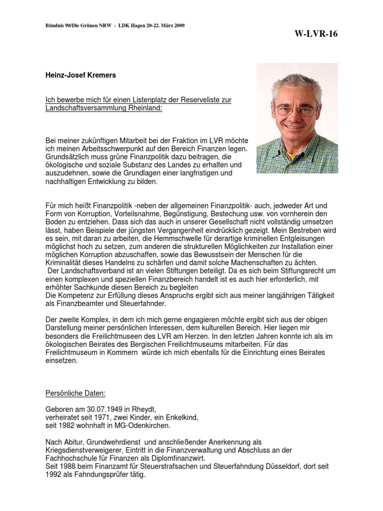 W Lvr 16 Heinz Josef Kremers