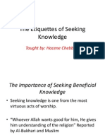 The Etiquettes of Seeking Knowledge
