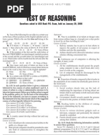 Test of Reasoning: Questions Asked in UCO Bank P.O. Exam, Held On January 29, 2006