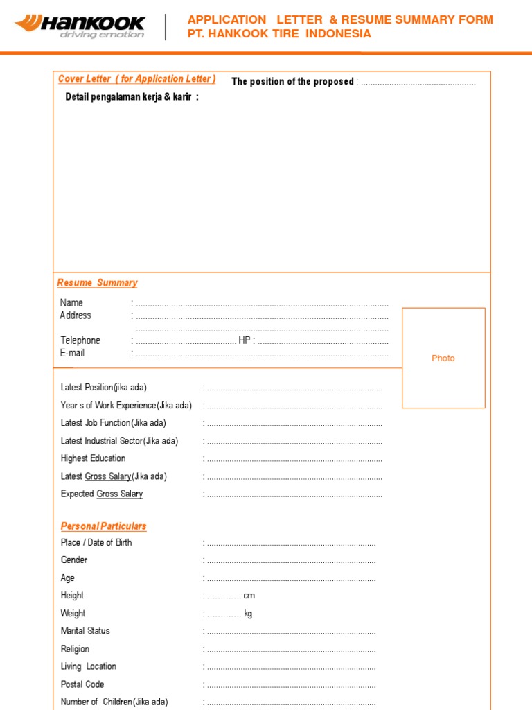 Application Letter & Resume Template | PDF | Career & Growth