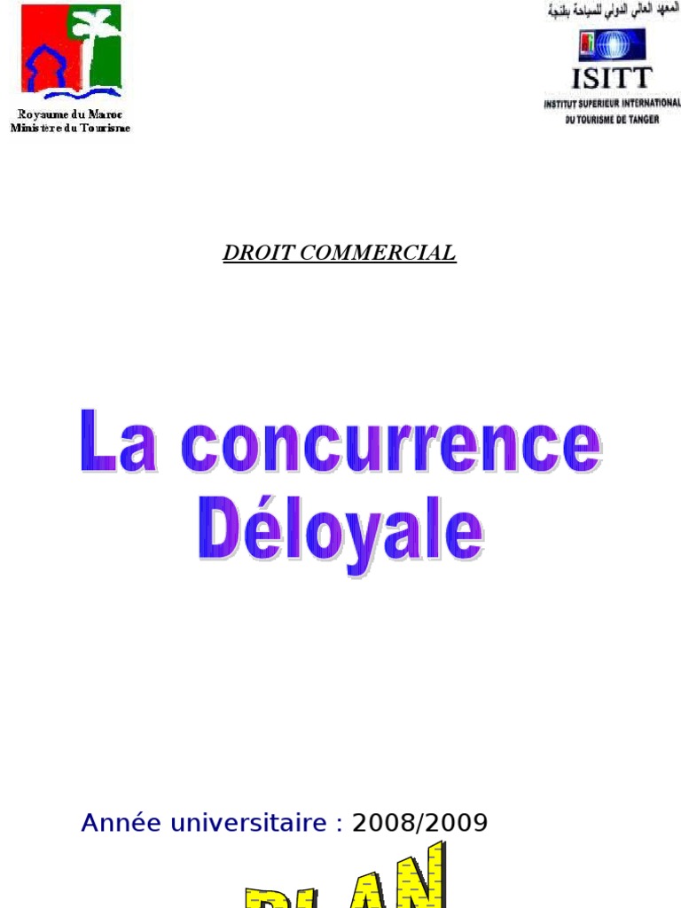 La Concurrence Déloyale : Définition, Sanction Fiches/Cours – PTJCCV