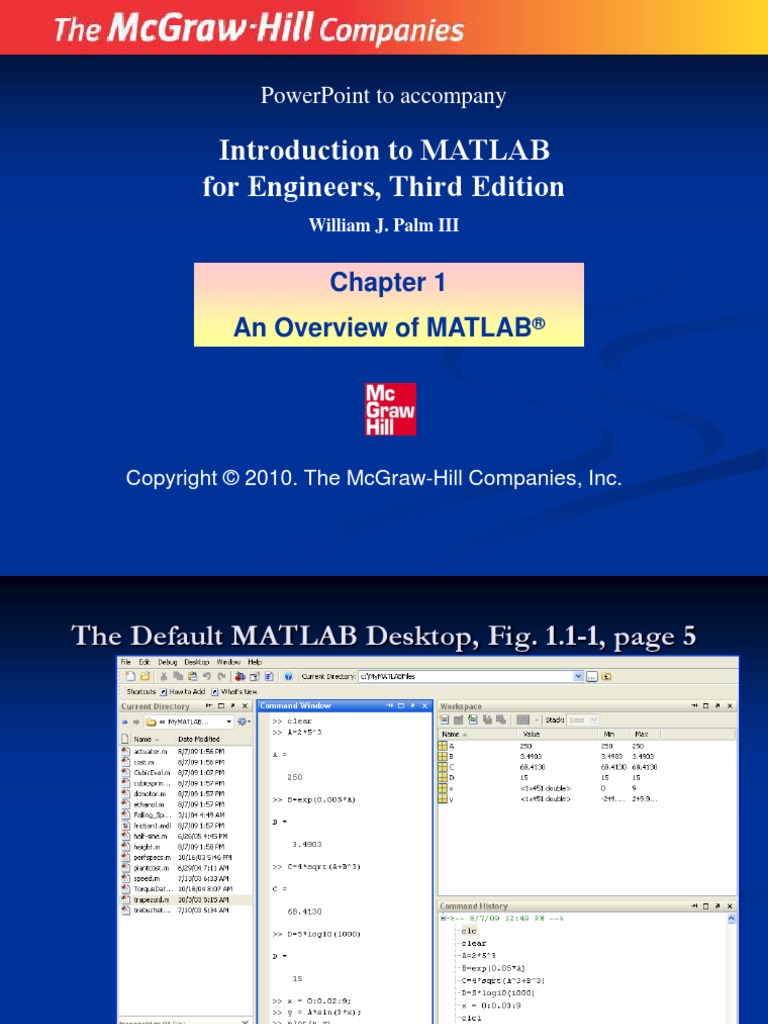 Introduction To MATLAB For Engineers, Third Edition: An Overview of ...