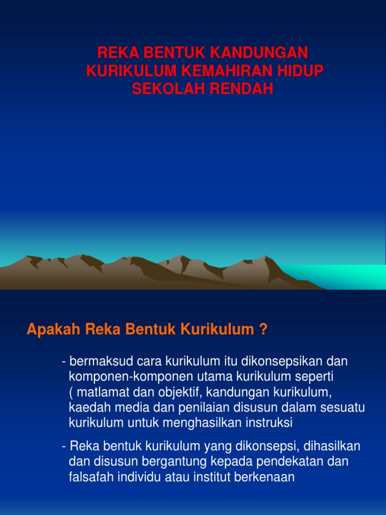 Tajuk 4 Reka Bentuk Kandungan Kurikulum Kemahiran Hidup Sek Rendah Pdf