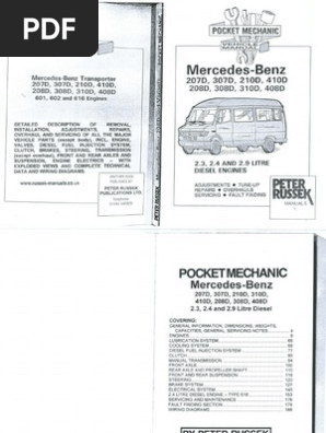 Mercedes 207 208 210 307 308 310 408 410d Service Manual En Pdf