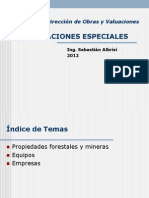 Valuaciones Especiales-Propiedades, Forestales, Mineras, Equipos