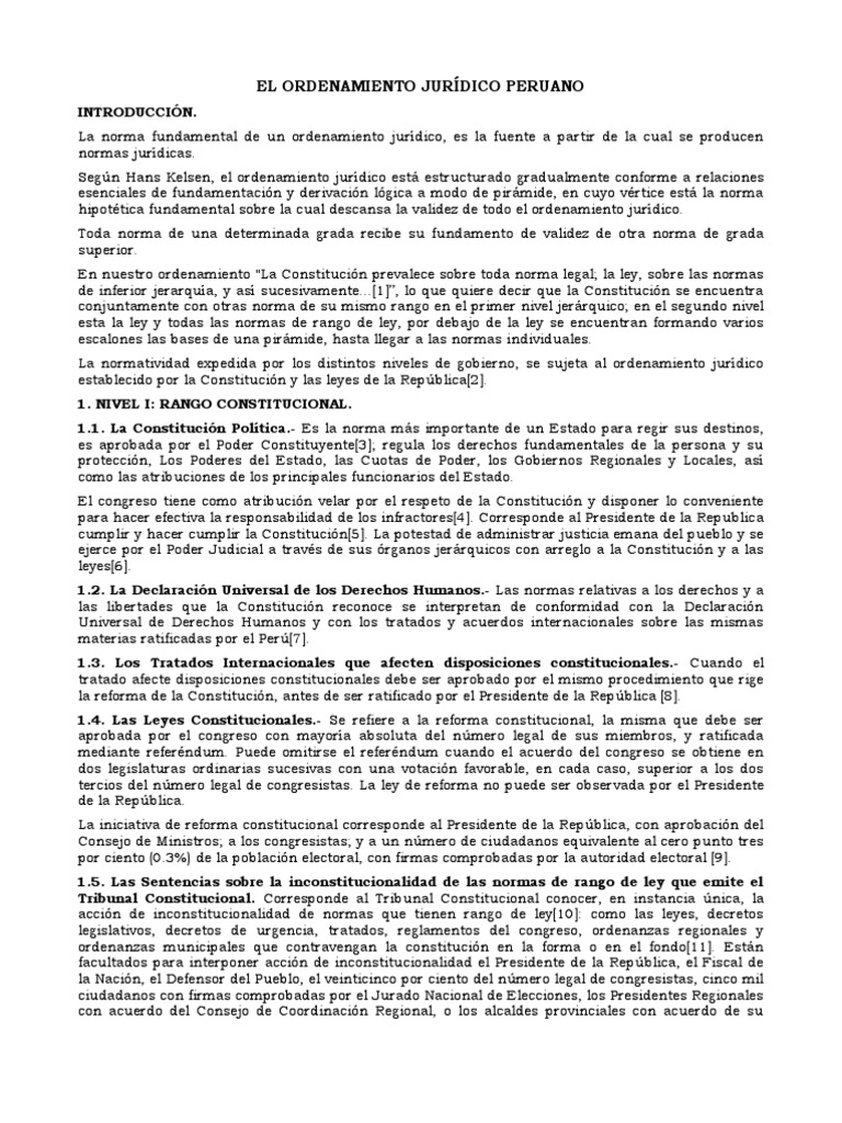El Ordenamiento Jurídico Peruano | PDF | Constitución | Legislación