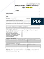 Formato Reporte Tecnico Avance Proyectos 2010