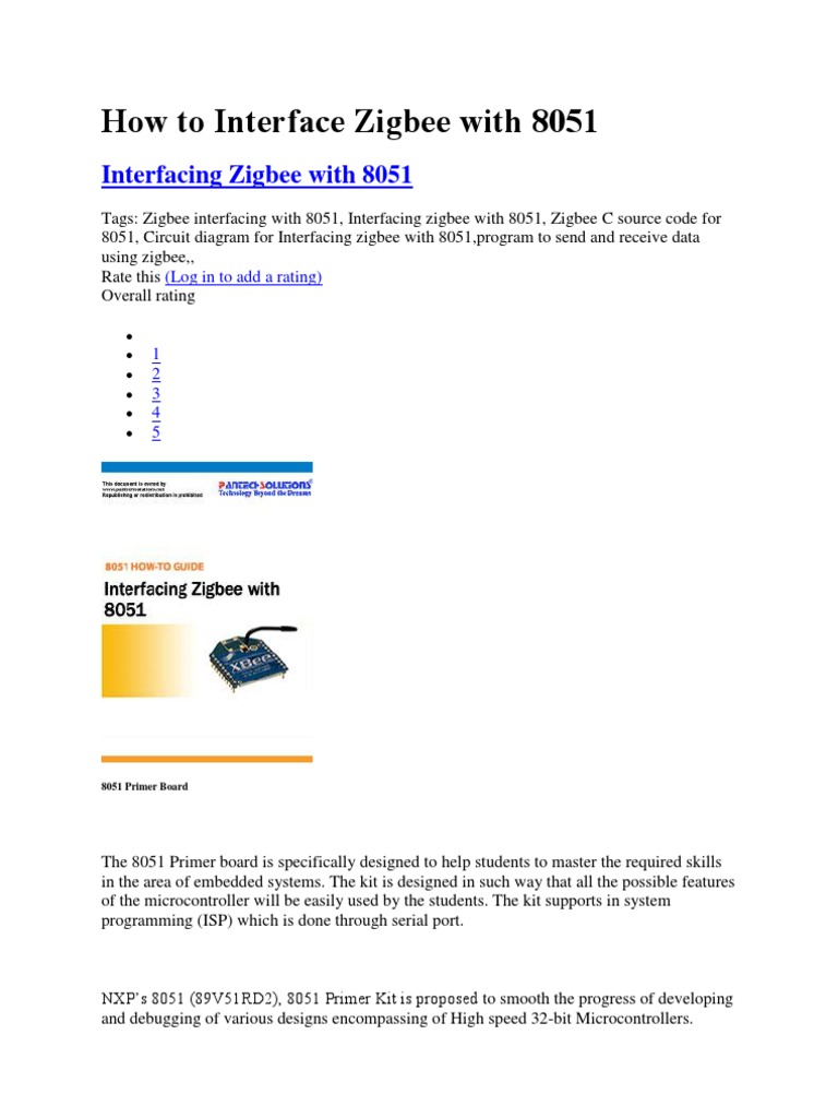 Zigbee 8051 Interface Guide | PDF | Microcontroller | Computer Networking