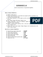 Experiment - 01: To Study The Characteristics of Operational Amplifier