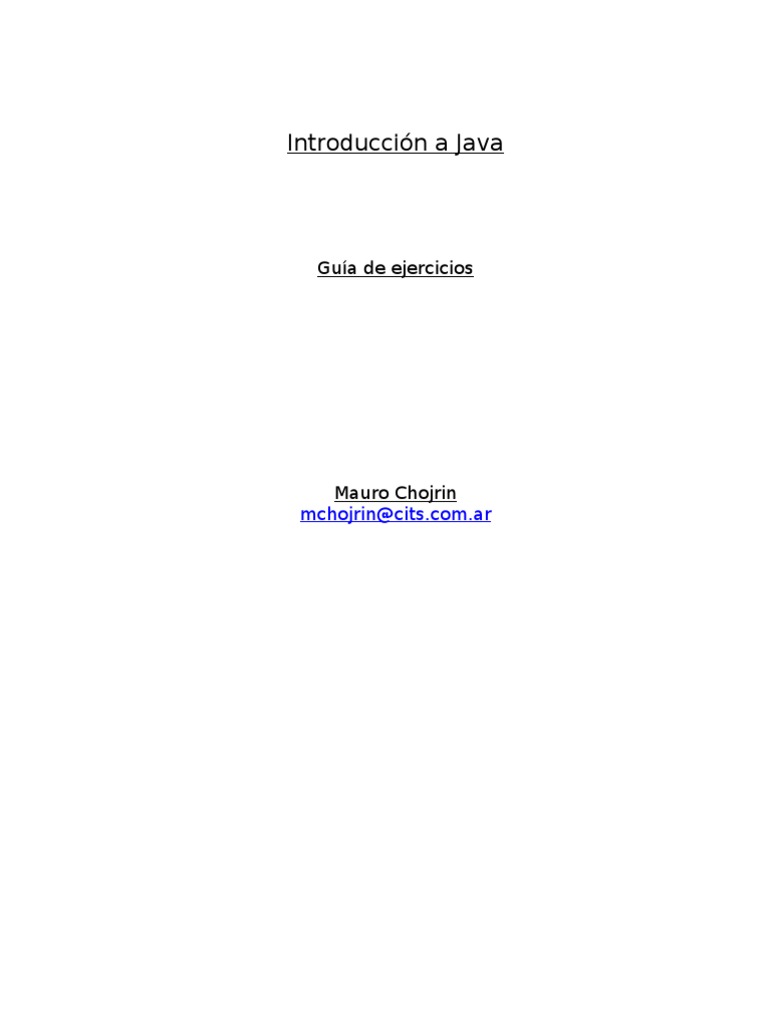 Guía Completa de Introducción a Java | PDF | Java (lenguaje de ...