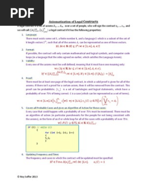 Axiomatization of Legal Contracts
