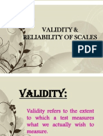 Validity and Reliabilty of Scales