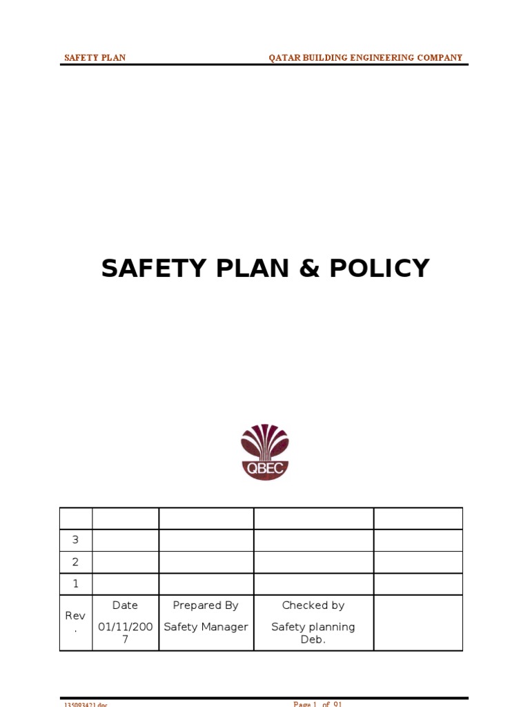 Qatar Building Engineering Safety Plan | PDF | Crane (Machine) | Forklift