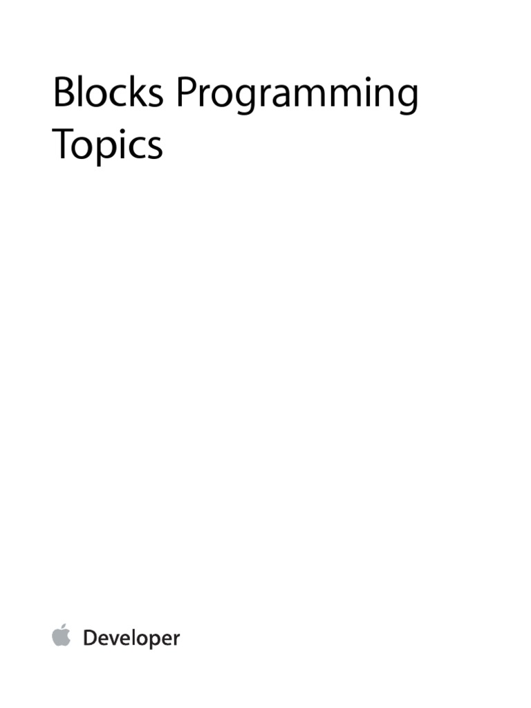 Blocks Programming Topics | PDF | Scope (Computer Science) | Objective C