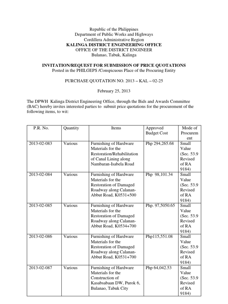 RFQFebruary 25, 2013 Industries Government