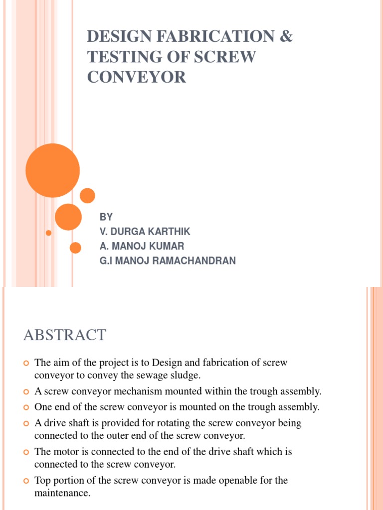 Design and Fabrication of Screw Conveyor 2-97-03 | PDF | Propeller | Screw