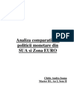 Analiza Comparativa A Politicii Monetare Din SUA Si Zona Euro