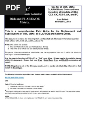 All Clariion Disk And Flare Oe Matrices Hard Disk Drive Computer Architecture
