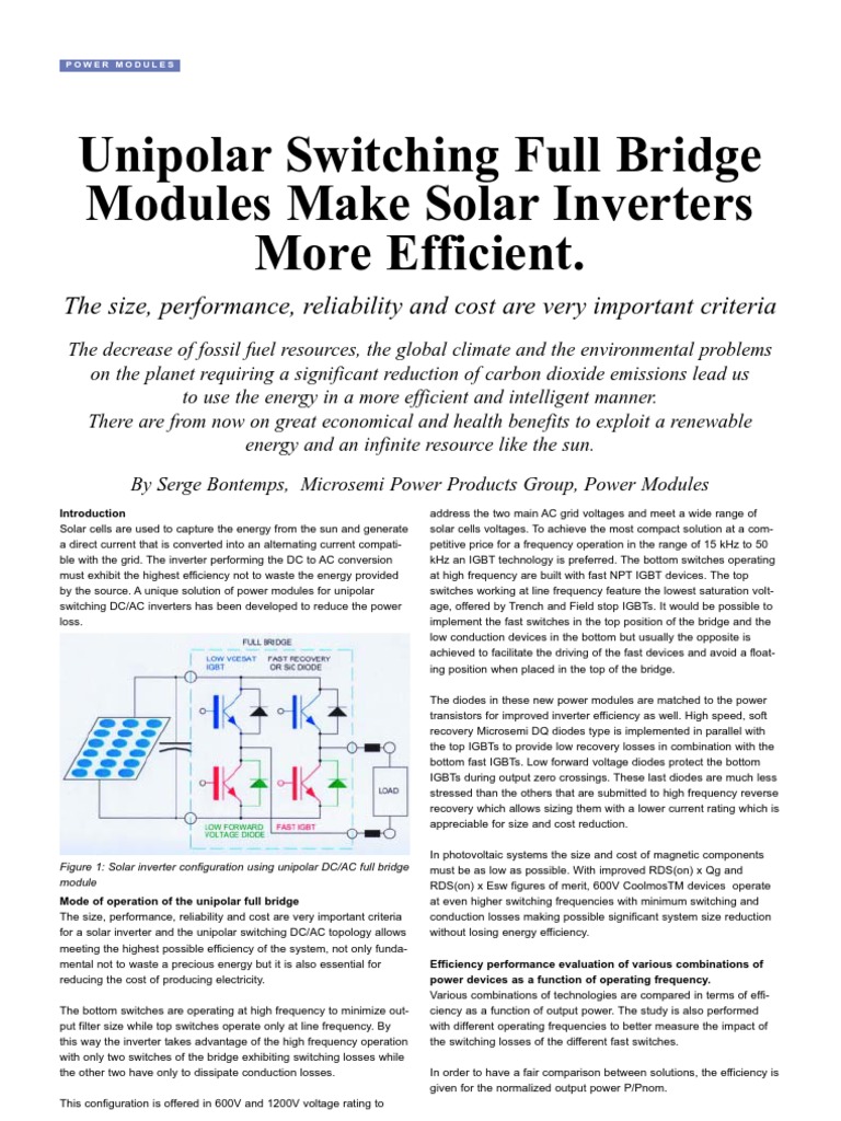 Microsemi Power An Unipolar Switching | PDF | Power Inverter | Diode