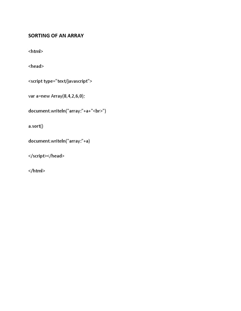 JavaScript Array Sorting Example | PDF