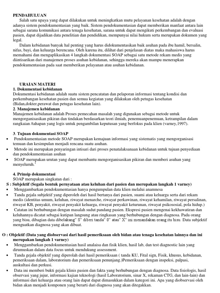 dokumentasi kebidanan dokumentasi kebidanan