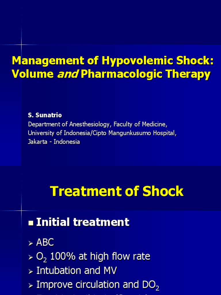 Hypovolemic Shock Management Guidelines | PDF | Shock (Circulatory ...
