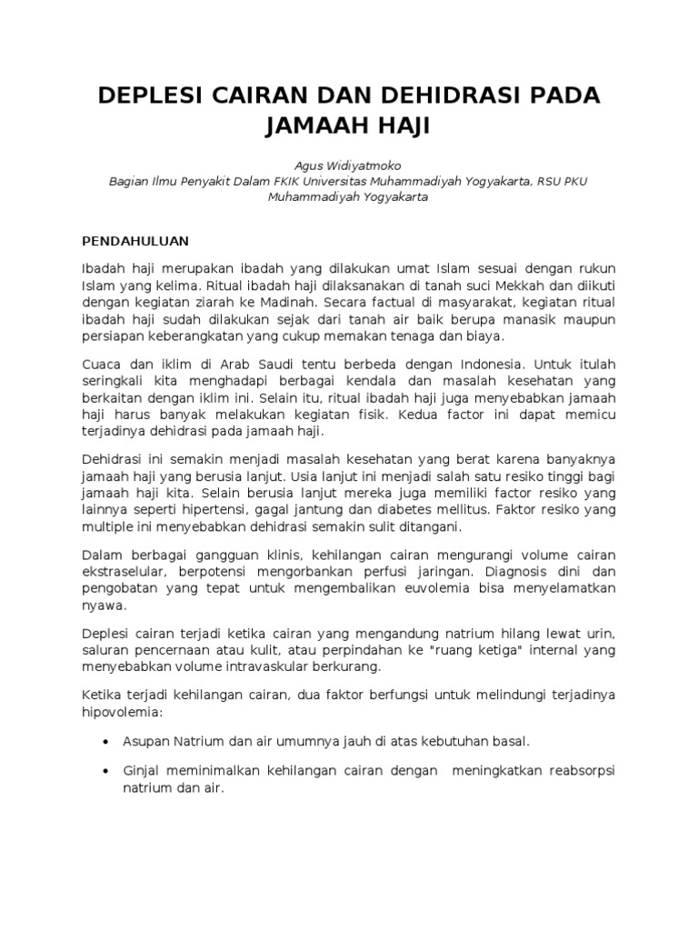 Dehidrasi Pada Jamaah Haji Pdf