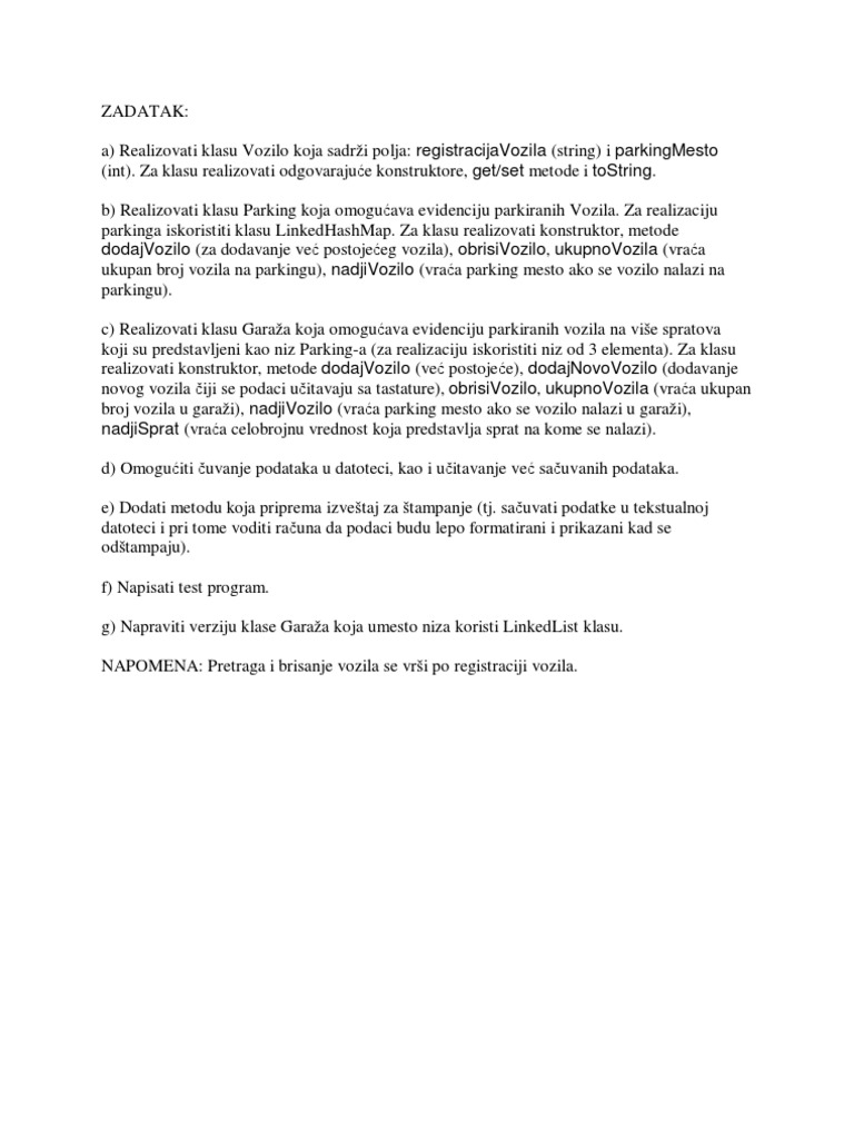 Java Zadatak, Programiranje | PDF