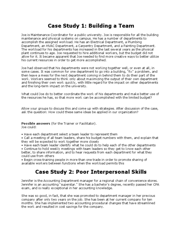 case study on leadership skills