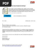 Modelo de Carta de Pedido de Apoio