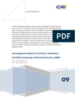 Investigation Report of China's Chemical Fertilizer Industry in Financial Crisis, 2009