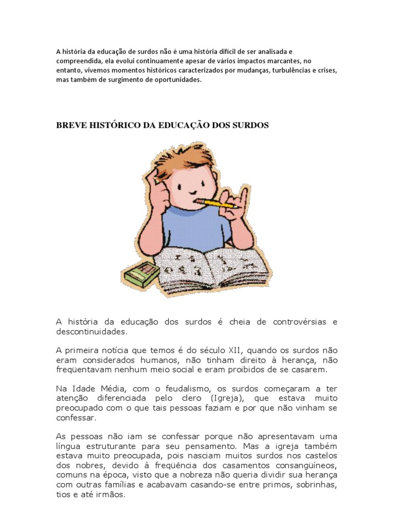 Sobre A Historia Da Educação De Surdos Identifique