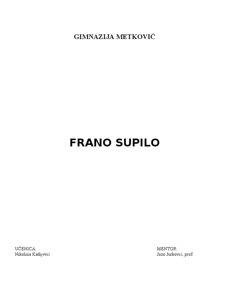Frano Supilo | PDF