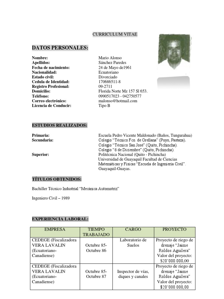 Curriculum vitae format in word image