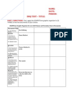 Name: Date: Period: DBQ Test - Title:: Part I. Directions