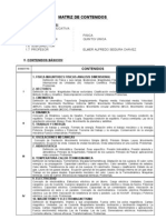 MATRIZ DE CONTENIDOS 5ºFISICA