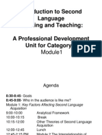 Introduction To Second Language Learning and Teaching: A Professional Development Unit For Category 1