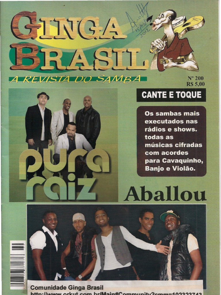 ginga brasil grupo raça  Sambas antigos, Cifras de musicas, Samba e pagode