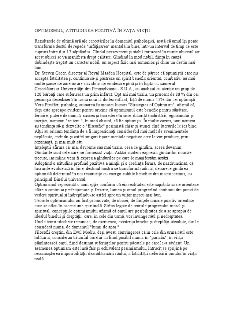 Optimismul | PDF
