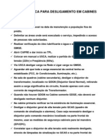 Sequência básica para desligamento em cabines primárias