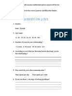 Survey On Love Psychology HL