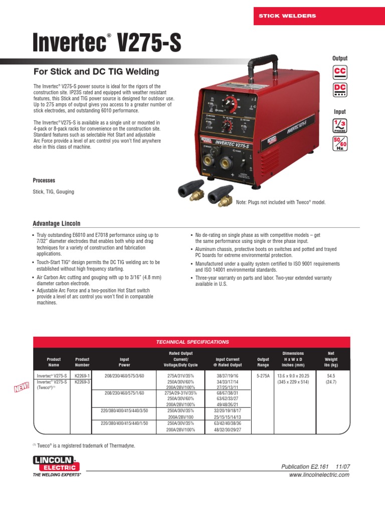 275 S Invertec | PDF