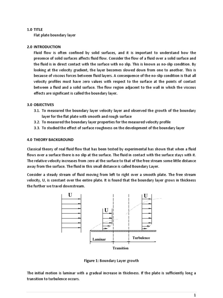 Flat Plate Boundary Layer Analysis | PDF | Boundary Layer | Laminar Flow