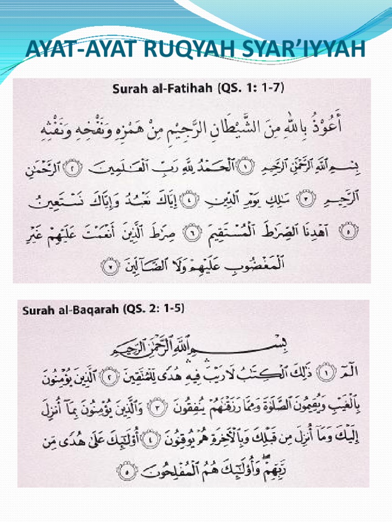 Ayat Ayat Ruqyah Bengkel Rawatan Islam | PDF