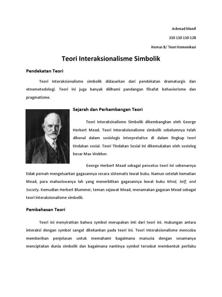 Teori Interaksi Simbolik Pdf
