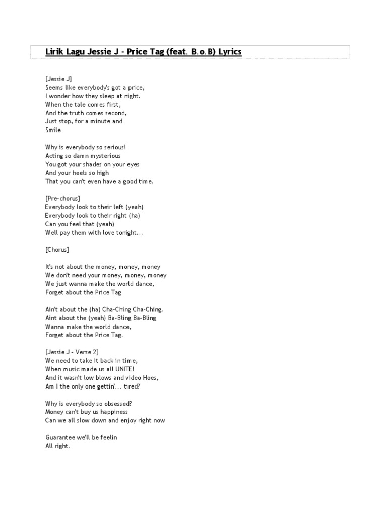 Lirik Lagu Jessie J Song Structure Songs