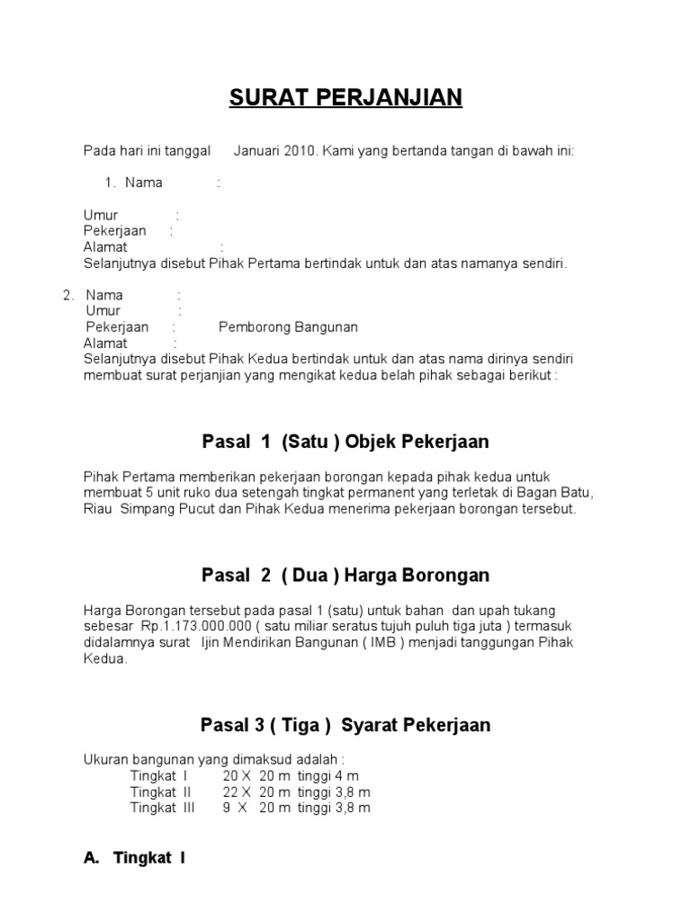 Surat Perjanjian Kerjasama Doc