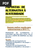 PROPOSTAS DE ALTERNATIVA  À AUSTERIDADE