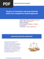 Review of evaluation learning methods within the competence-based approach