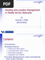 Routing and Location Management in Mobile Ad-Hoc Networks: Sumesh J. Philip (09/20/2001)